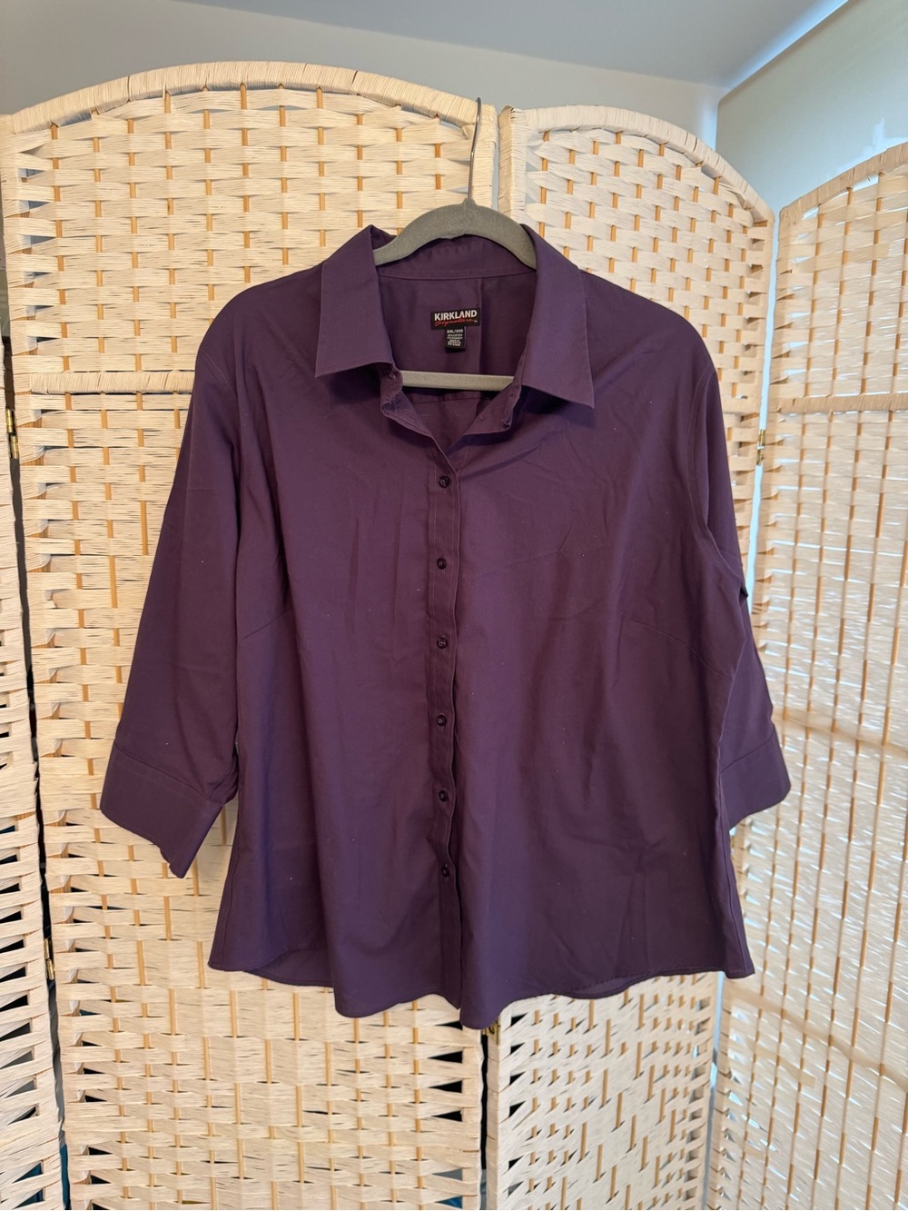 Kirkland Signature Deep Purple Button-Front Women's Shirt